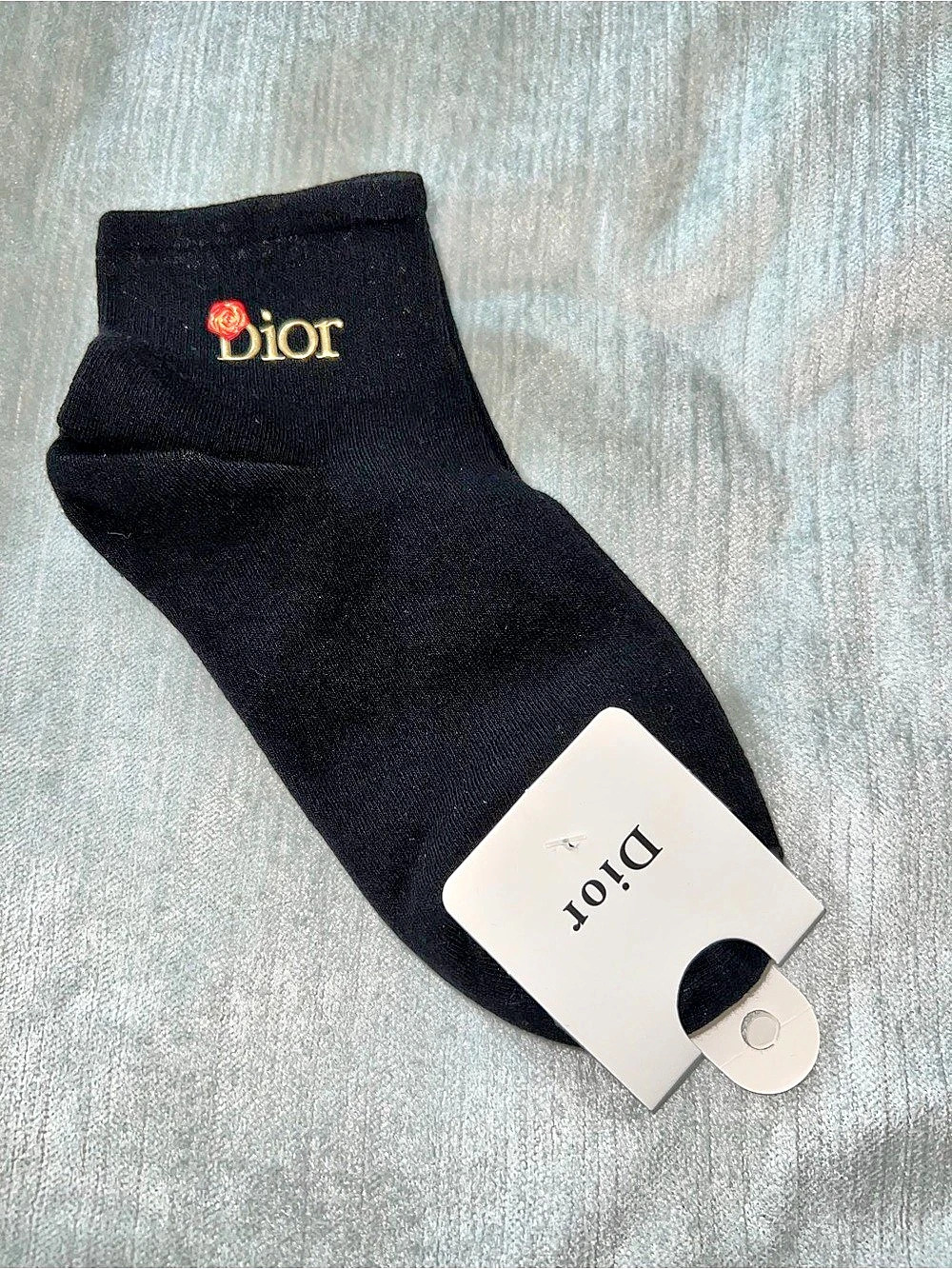 Fashion  Socks Black Three-Tone Cotton Blend Ankle Socks